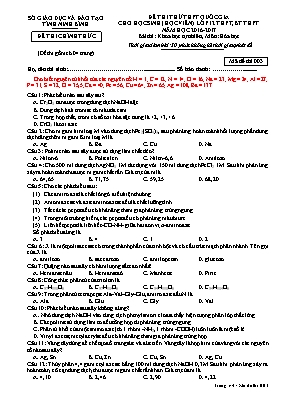 Đề thi thử THPT Quốc gia cho học sinh Lớp 12 THPT, BT THPT môn Hóa học - Mã đề 003 - Năm học 2016-2017 - Sở GD & ĐT Ninh Bình (Có đáp án)
